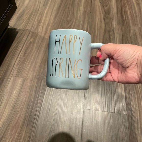 Rae Dunn by Magenta light Blue and Gold Happy Spring Ceramic Mug for Dining - Picture 9 of 11